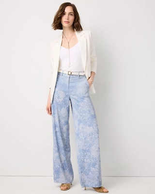 Floral High-Rise Wide Leg Pant | White House Black Market
